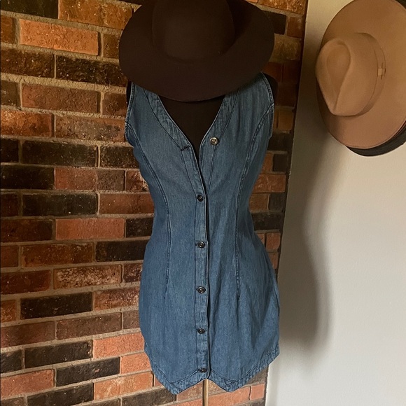 Denim Button-Down Dress - Picture 1 of 5